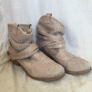 Brown western ankle boots